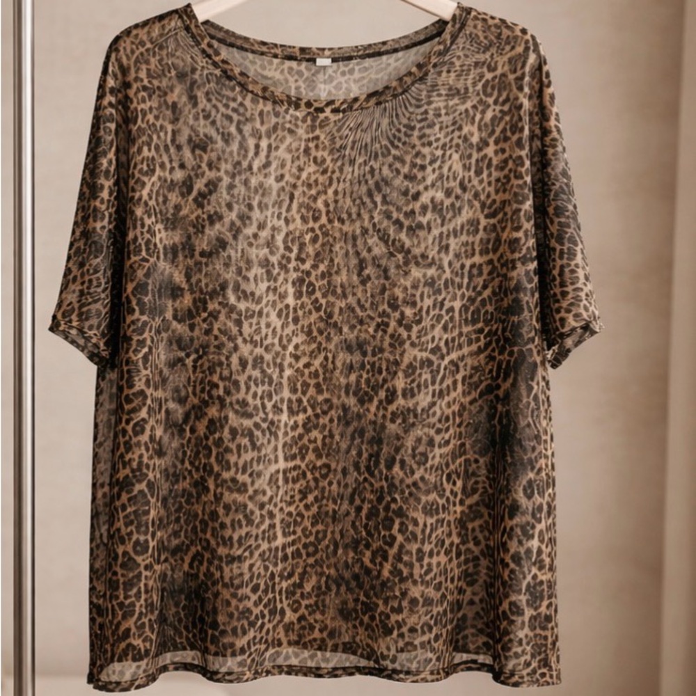 Wild Fable Leopard Print Sheer Top